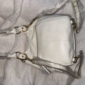 Elegant White Leather Shoulder Bag